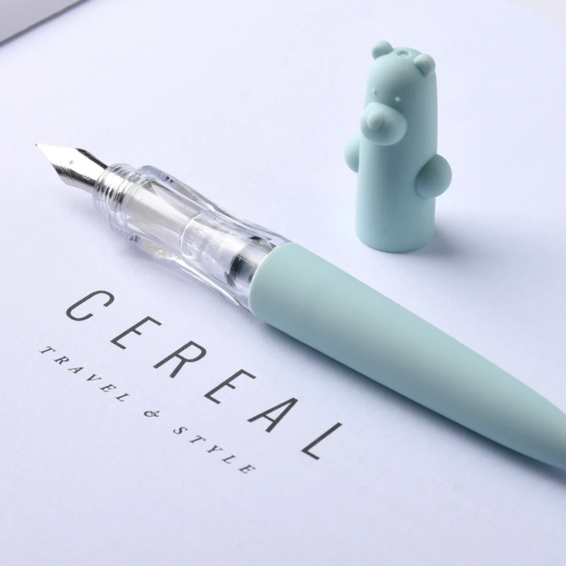 

Little Bear Fountain Pen, Cute Pen Students Use Transparent Pen