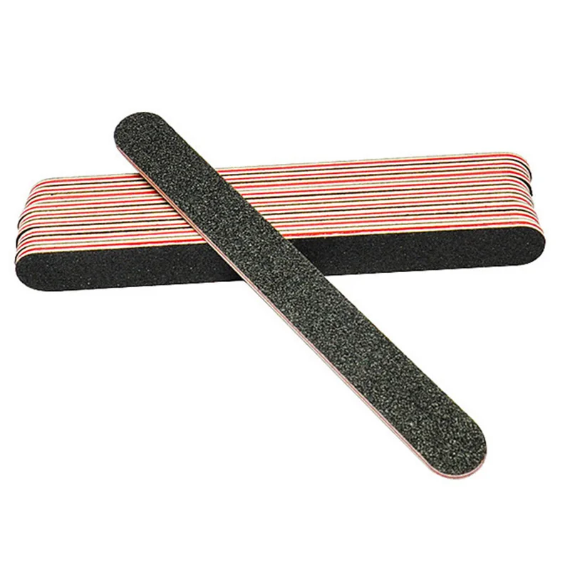 5pcs Nail Files 100/180 Sanding Buffer Black Double Sided Polish Beauty