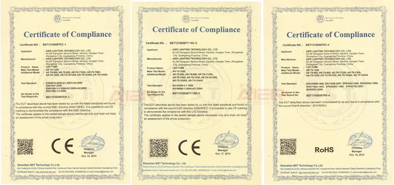 CE EMC-AIER LED Tube_800