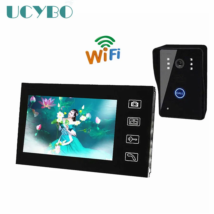 7 In Kablosuz Ev G r nt l Kap Telefonu Wifi Monit r Video Kap Zili 