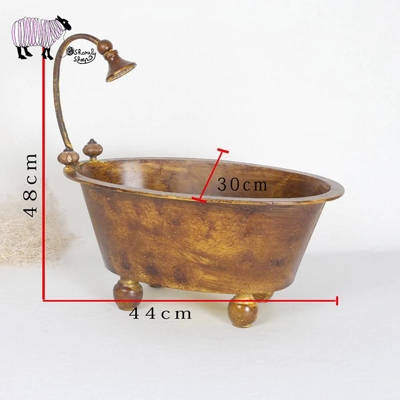 Newborn Iron Bathtub Basket Photography Props Infant Baby Photo Shoot Studio Summer Posing Props bebe fotografia Accessories