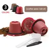 Filtre à café capsules de café | 3 pièces, rechargeable, réutilisable, filtres pour Machine à café Nespresso avec cuillère à brosse, accessoires de cuisine ► Photo 3/6