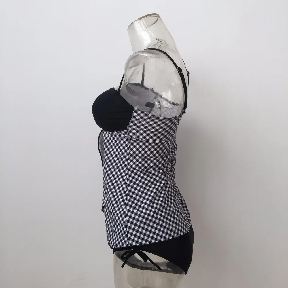 Plus Size Sexy Tankini Swimwear For Women Halter Bodysuit Bandage Cross Biquini Swimsuit Beach Swimming Suit Two Piece hot sale