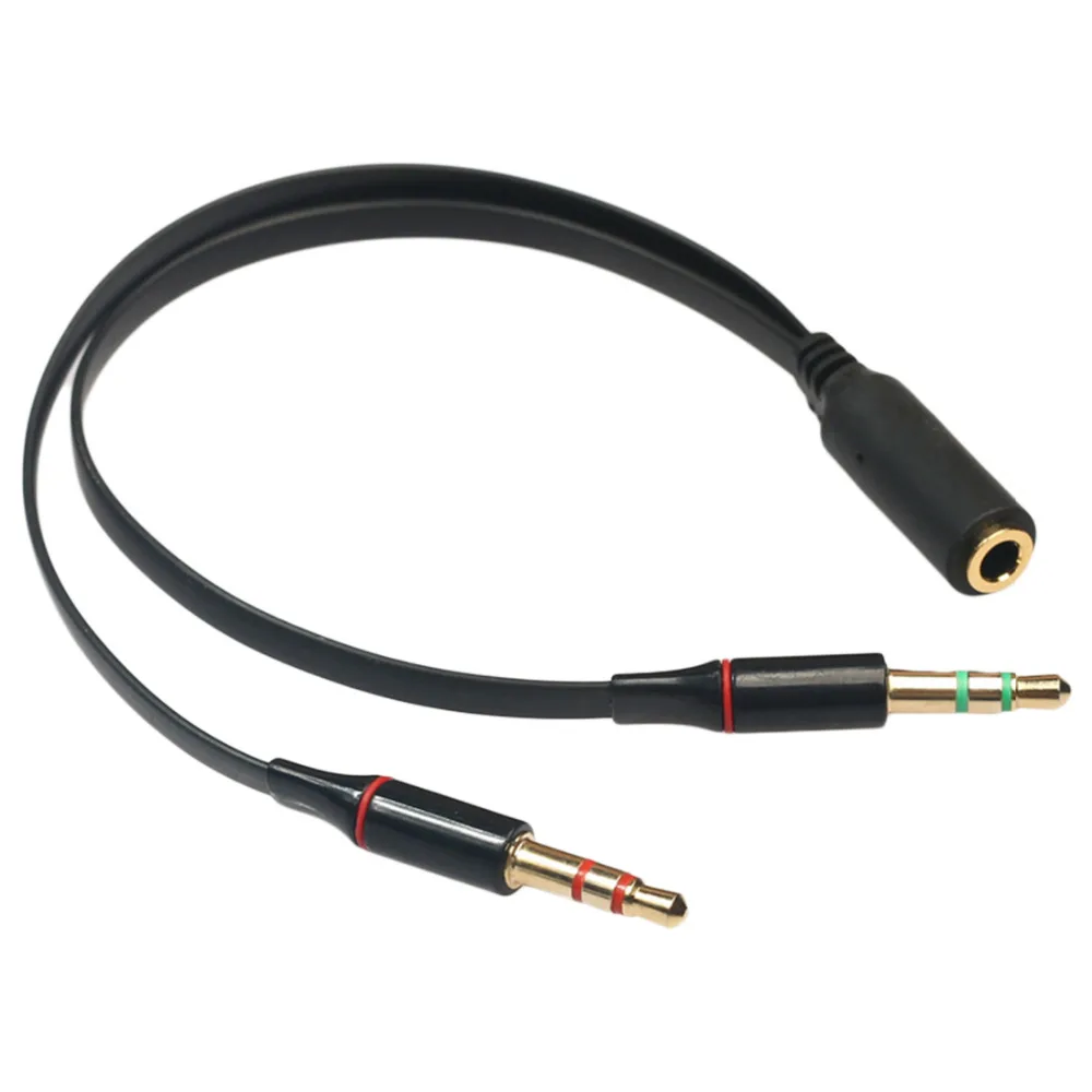 

Marsnaska 3.5 mm Black Headphone Earphone Audio Cable Micphone Y Splitter Adapter 1 Female to 2 male Connected Cord to Laptop PC