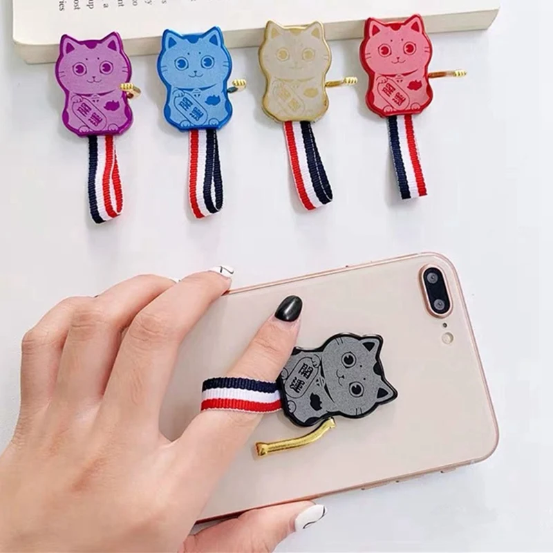  Nette Cartoon Glückliche Katze Metall Persönlichkeit Nette Aufkleber Halterung Handy Aufkleber Für 