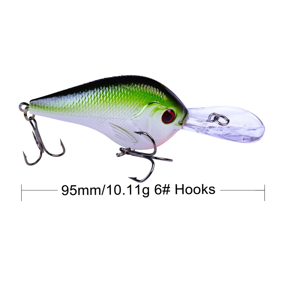 1PCS 9.5CM 11G Lifelike Crankbait Fishing Lure Hook Tackle