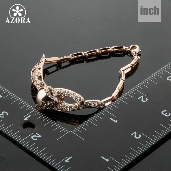 Роза AZORA инкрустированная искусственной лисицей модель TS0034|bracelet swaroski|bracelet