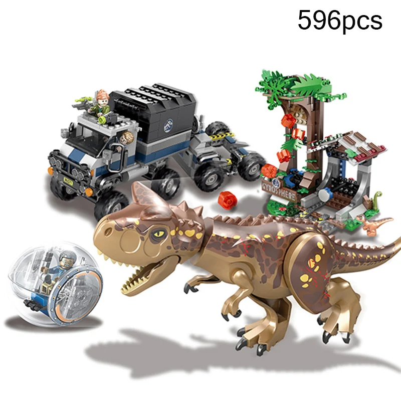 596Pcs Jurassic World Park 2 Escape Dinosaur Dragon Truck Action Figures Building Blocks Compatible Legoing Bricks Toys Kid Gift 596Pcs Jurassic World Park 2 Escape Dinosaur Dragon Truck Action Figures Building Blocks Compatible Legoing Bricks Toys Kid Gift