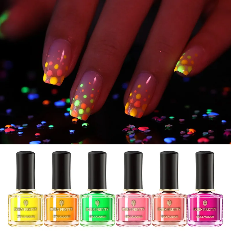 

BORN PRETTY 8ml Fluorescent Neol Nail Polish Nail Art Vernish Semi Permanant UV Gel Varnish Soak Off Nails Gel Polish Lacquer