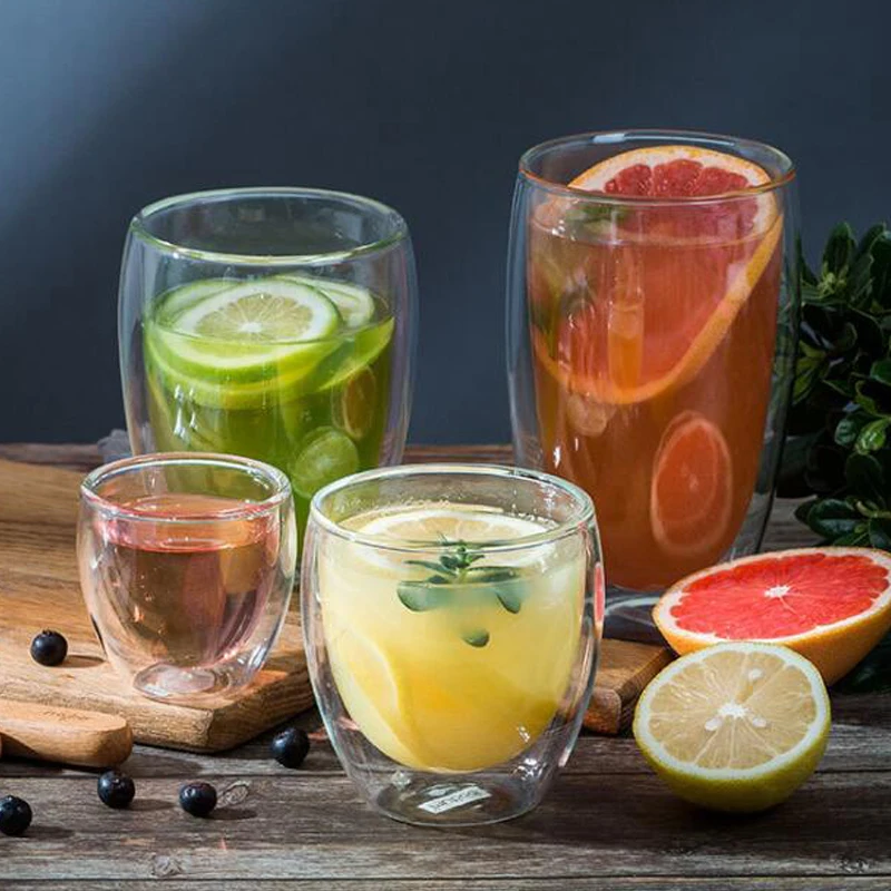 

New Heat-resistant Double Wall Glass Cup Beer Coffee Cup Set Handmade Creative Beer Mug Tea Glass Whiskey Glass Cups Drinkware