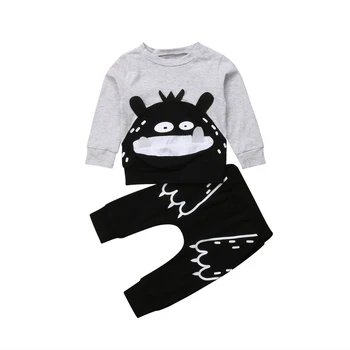 

Brand New 2PCS Clothing Set Kids Baby Girl Boy Tops T shirt + Long paw Pants Clothes Outfits Set 0-3 Years