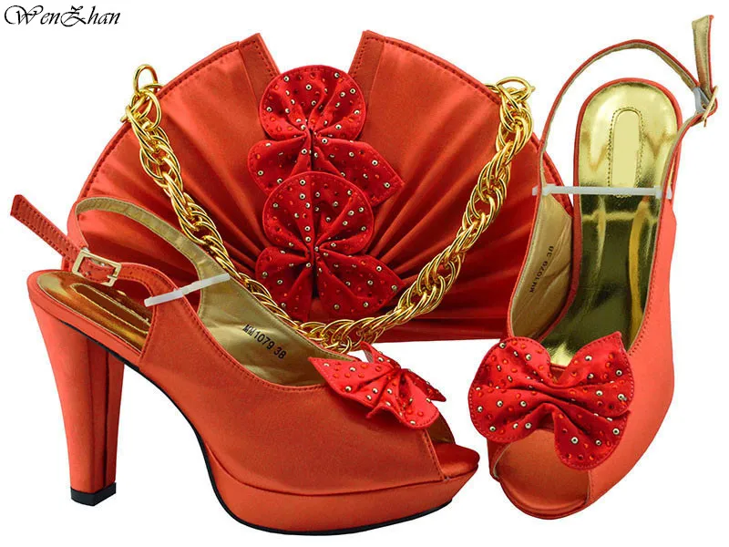 Latest Luxury Shoes African High Heel Pumps And Clutch Bags Matching