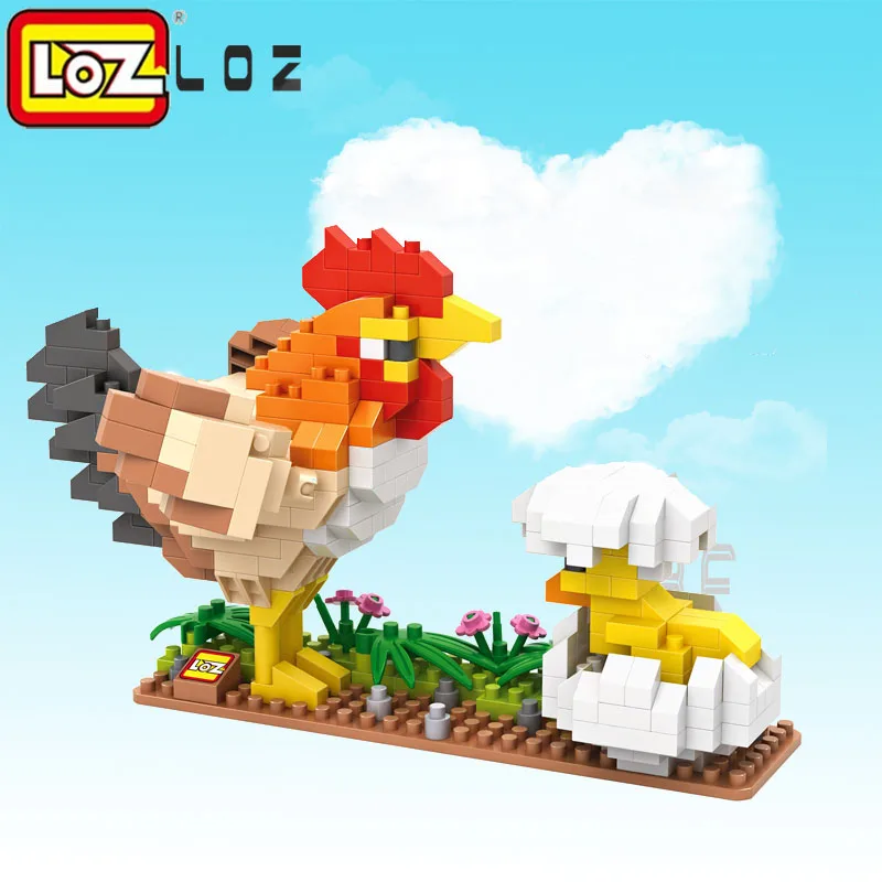 

LOZ Birds Diamond Blocks Model Hen Chick Peacock Eagle Parrot Assemblage Toys for children Model Blocks DIY 3D Animals