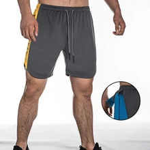 Компрессионные Мужские шорты, новые спортивные шорты размера плюс, Прямые пляжные штаны, сетчатые быстросохнущие тренировочные шорты для бега, мужские шорты