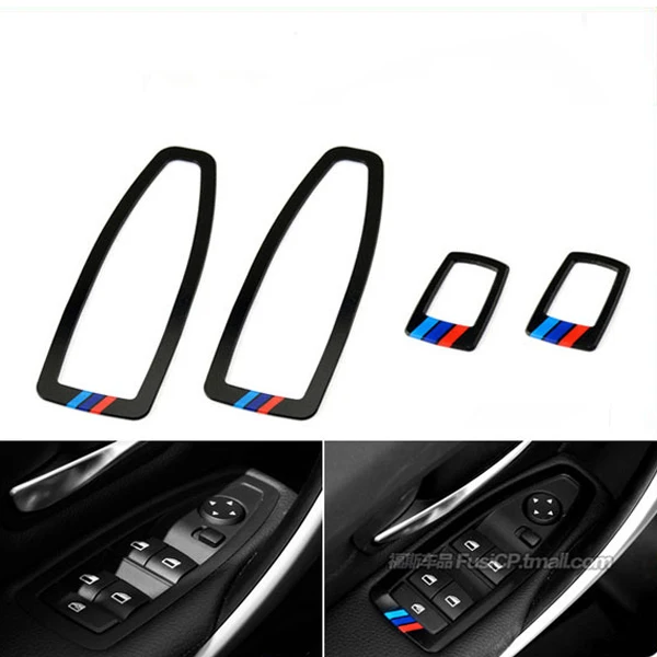 

4pcs/lot Acrylic M power perfermance Car windows button decoration sticker for bmw 1 3 series 118i 320Li 328i 316