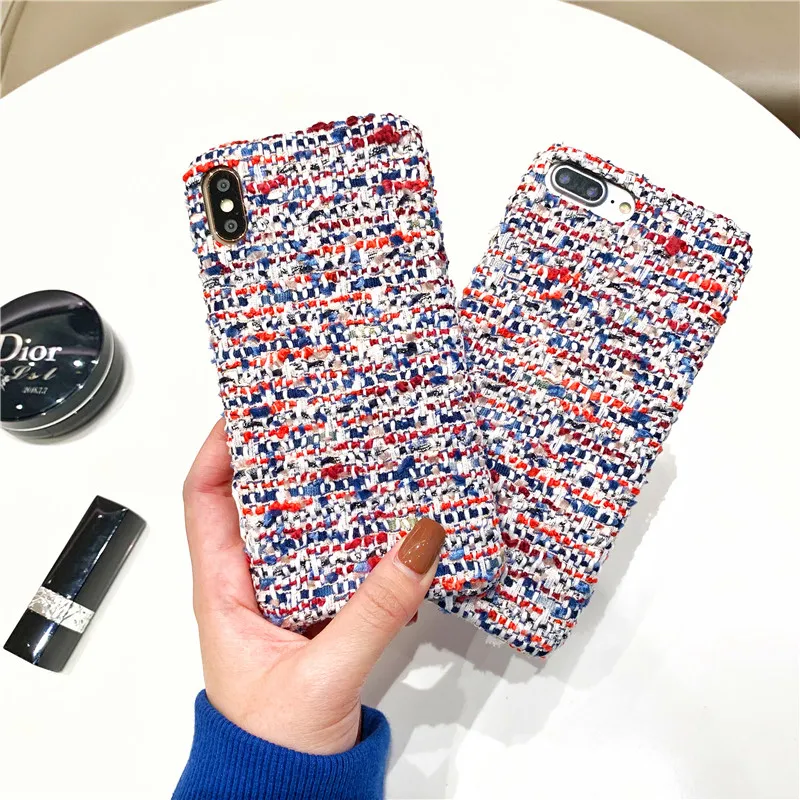 

Plush Fabrics Phone Case For Apple iPhone X 8 7 6s 6 Plus XS XR MAX Warm Plush Fashion hard Color Back Cover Cases Capa Fundas