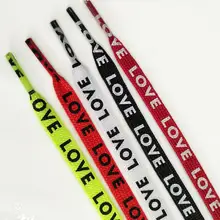 Плоские шнурки с двумя боковыми принтами LOVE для мужчин и женщин; повседневная обувь с завязками и кружевом