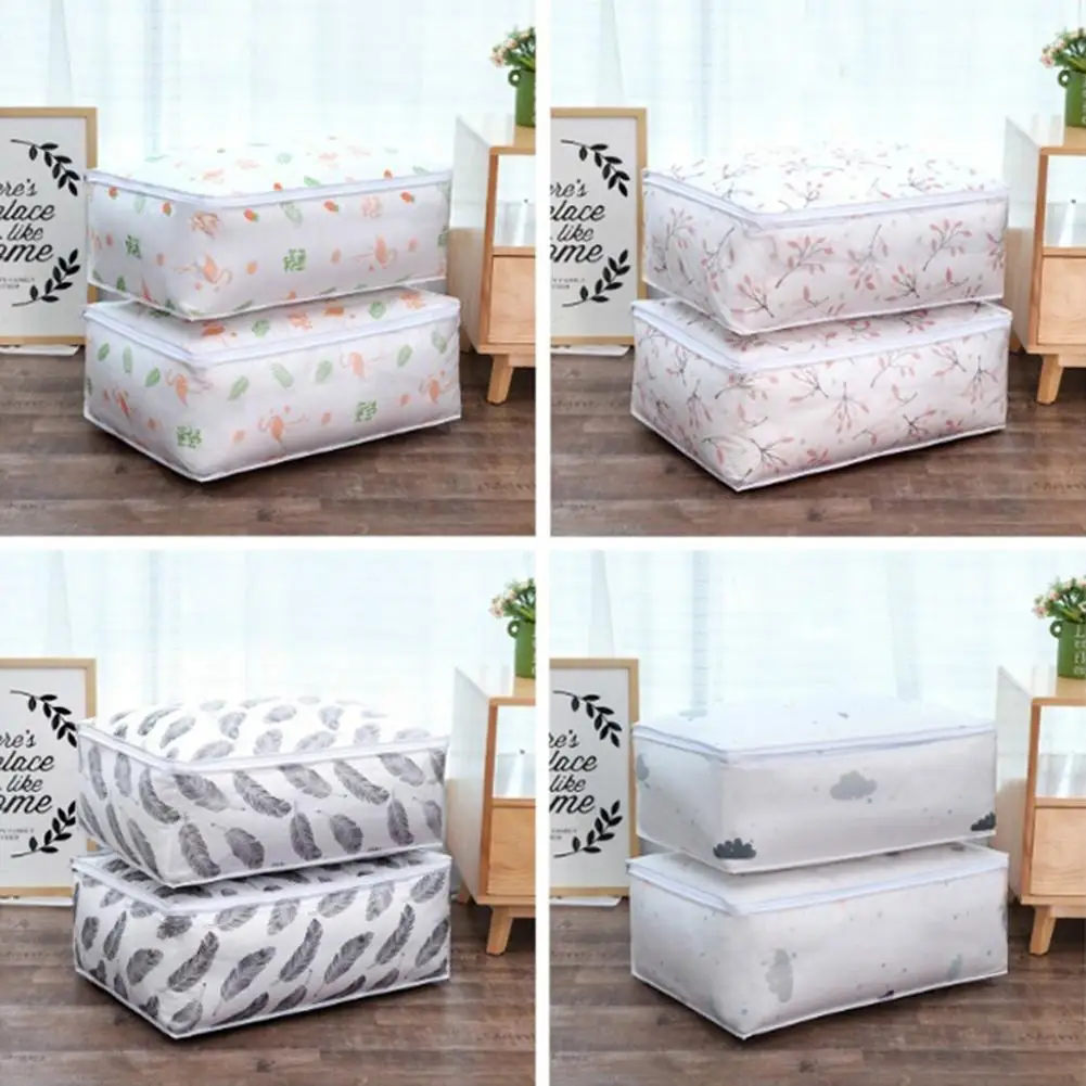 1Pc printing folding waterproof moisture-proof PEVA quilt clothes blanket large capacity storage bag home supplies Home | Дом и сад