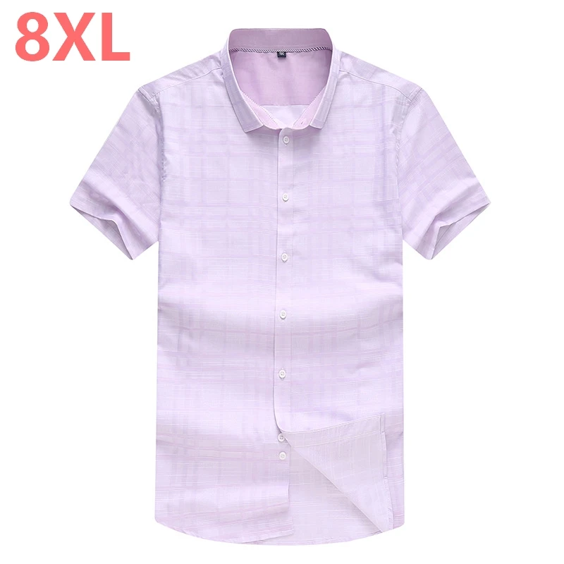 10XL 8XL 7XL 6XL 2018 новый размер плюс мужской короткий рукав рубашка новый летний добавить атуральный верхний мужской короткий рукав рубашка