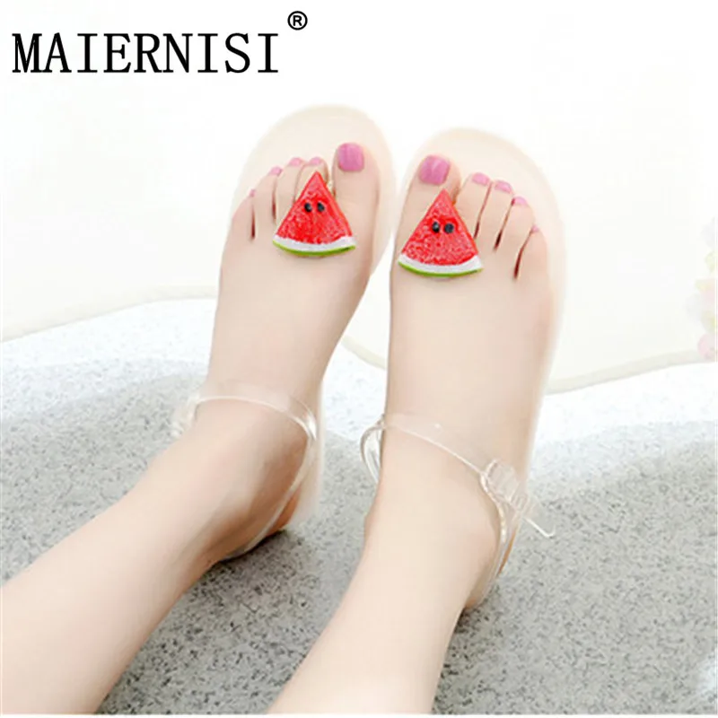 

Women Sandals Summer Watermelon fruit Fashion Peep Toe Jelly Shoes Sandal Flat Shoes Woman Size 35-40 women Jelly Shoes