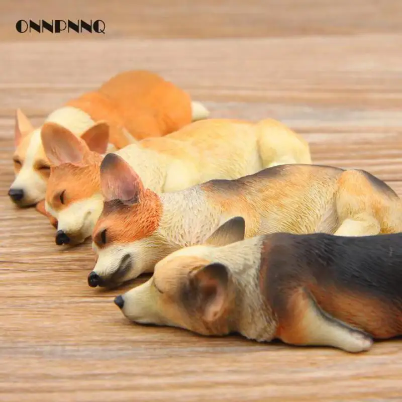 

14 Colors Creative Large Kawaii Animal Corgi Dog Resin Craft Figurine Model Cute Puppy Doll Miniature Figurines No Magnets