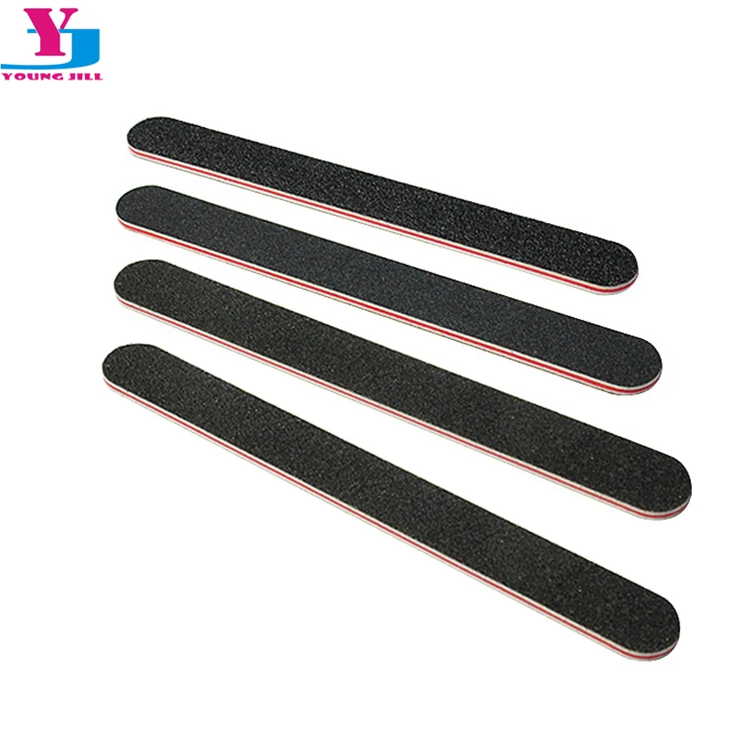 

4PCS Black Nail File 100/180 Buffer Sanding Block Disposable Nail Files Stainless Steel Straight Edge Stick Salon Nail Art Tools