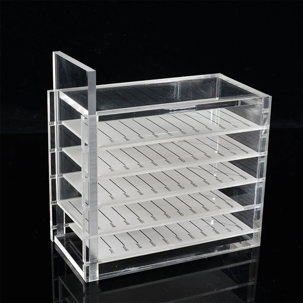 2pcs Acrylic 5-layer Fake Eyelash Lash Storage Case Organizer Makeup Pallet