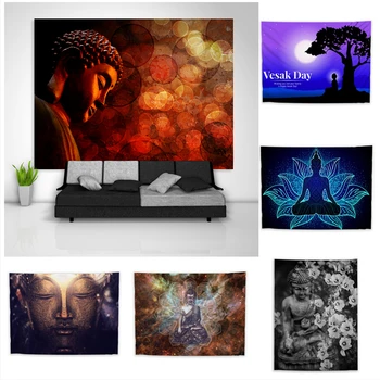 

Buddha Religion Tapestry Art Wall Hanging Sofa Table Bed Cover Home Decor Dorm Gift