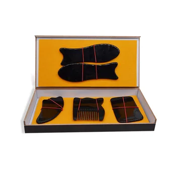 

Natural buffalo angle scraping board black horn set (5 sets) face full body scraping board scraping comb