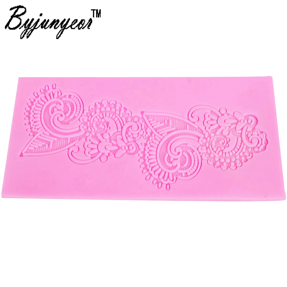 Кружевной коврик для украшения торта Byjunyeor LM022 сахарный из мастики|lace mat|silicone lace