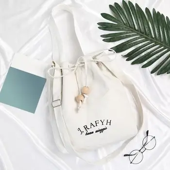 

Printing Shoulder Handbags Big Totes Women Canvas Drawstring Crossbody Bags