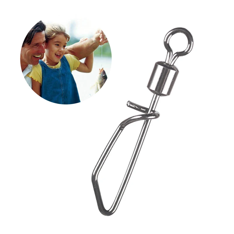 

100pcs/set High Strength Fishing Rolling Swivel Interlock Snap Terminal Tackle Fishing Hook Lure Line Connector Supplies