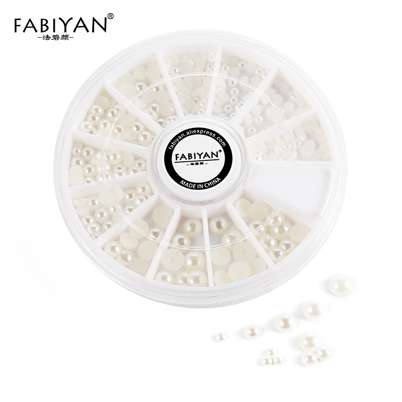 

Natural Color Pearl Flat back Glitter Rhinestones Beads Stud Wheel DIY Phone Manicure Nail Art 3D Tips Decoration Tools Jewelry