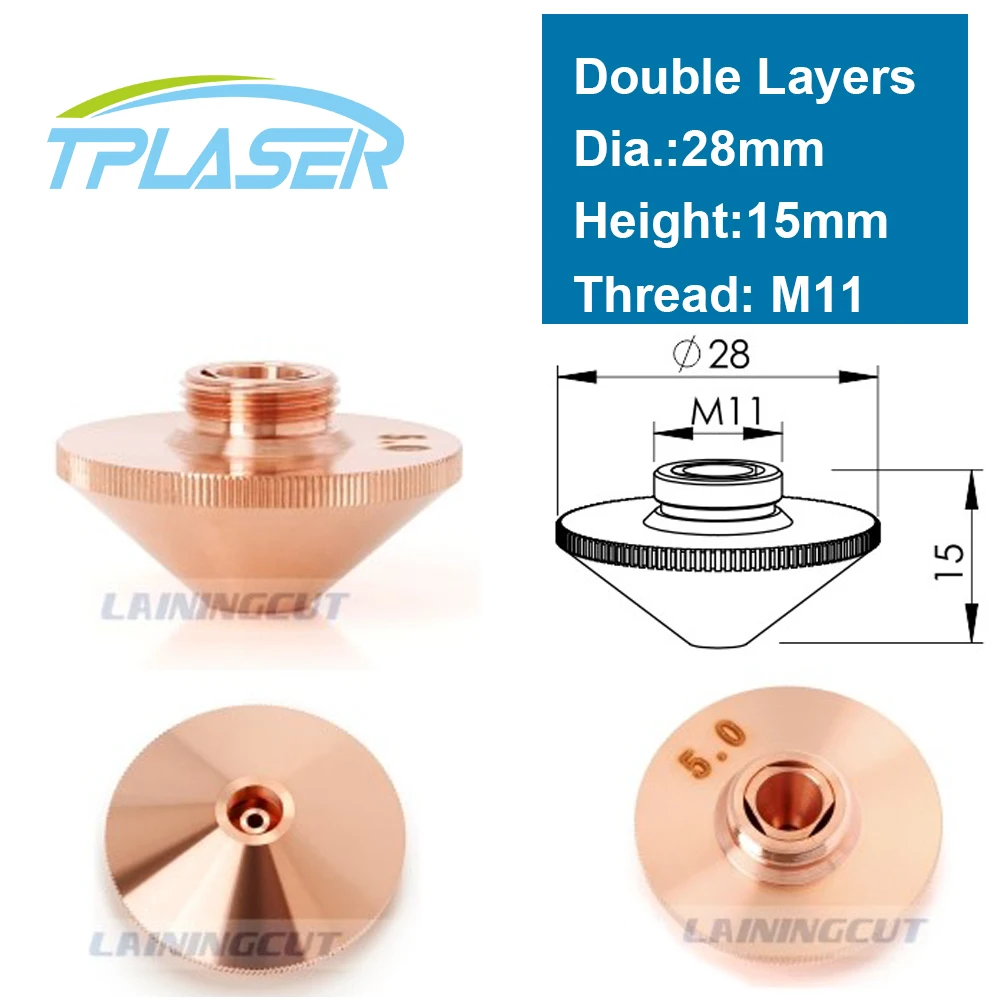 Лазерная насадка двухслойные Dia.28mm Калибр 0 8-4 Ln109381 для режущих головок Precitec