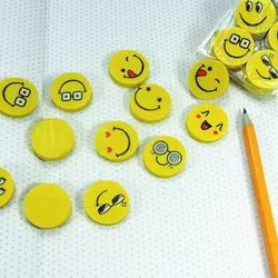 Мультфильм Emoji круглый ластик для студентов художественной школы Поставки мягкой резины эскиз канцелярские принадлежности ластик разные