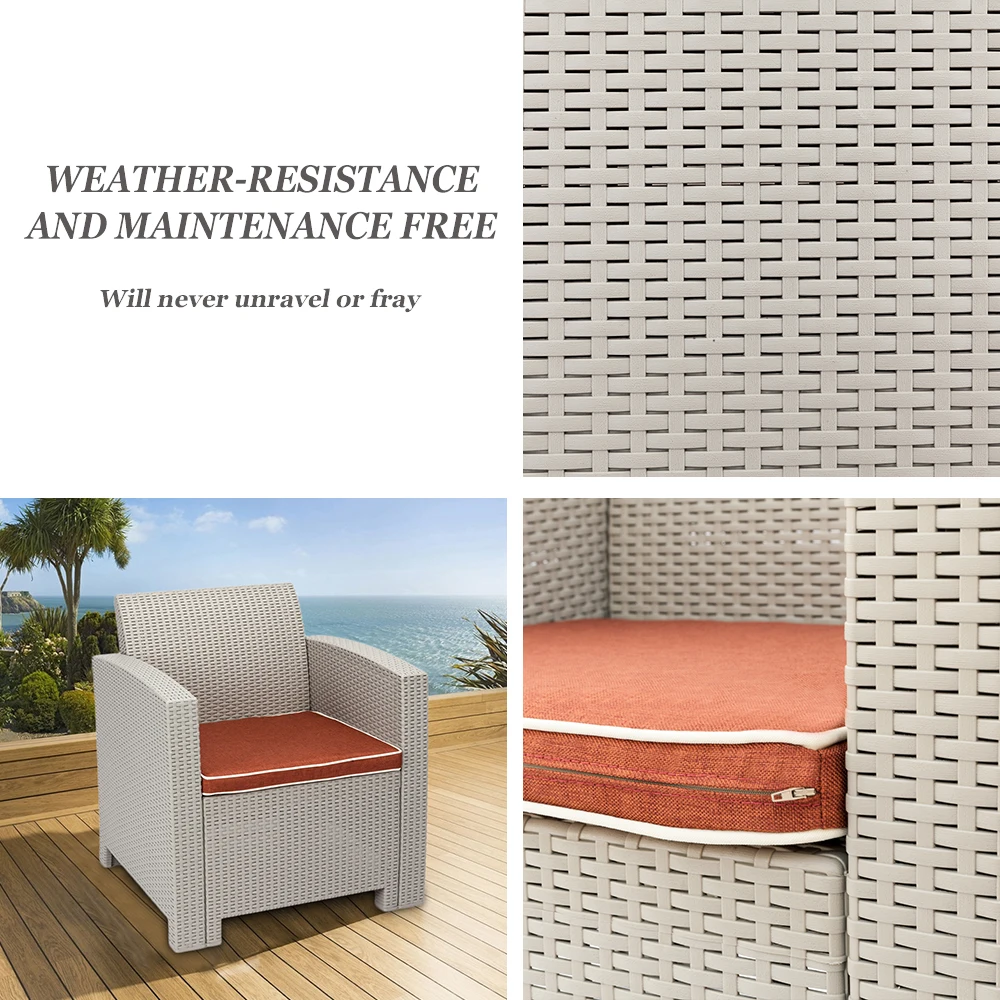 Weather Outdoor Patio Garden Furniture Sofa Gray White Weather Outdoor Patio Garden Furniture Sofa Gray White