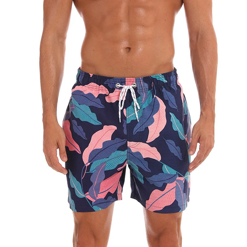 board shorts men fashion flamingo animal flowers print beach shorts quick dry swimwear bermuda masculino casual shorts men M-3XL - Цвет: C7