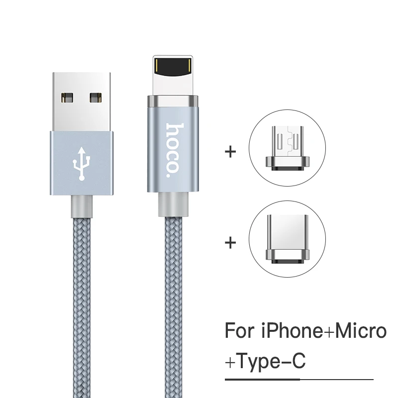 HOCO магнитных зарядки 3 в 1 USB кабель для Apple Подключите iPhone iPad микро Тип usb C samsung xiaomi