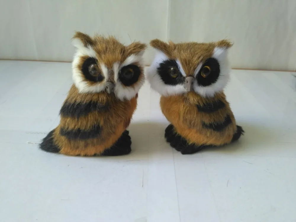 

a pair of mini cute simulation owl toys lovely lifelike small owl dolls gift about 12cm