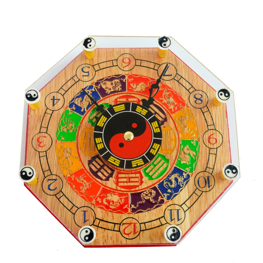 Feng Shui Ying Yan Bagua Clock with Chinese Zodiac X9004in Figurines
