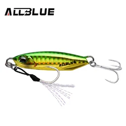 ALLBLUE Enhanced Metal Cast Jig Spoon - Shore Casting Fishing Lure & Artificial Bait Tackle - 20g (Color A)