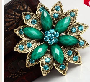 

Retro Fashion Jewelry Wholesale Alloy Resin Rhinestone Flower Women Brooch,Brooch For Wedding Dresses,Free Shipping