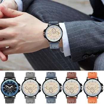 

Design Leather Band Alloy Quartz Wrist Watch Men's watch Wrist Party decoration suit Dress Watch gifts male man boyfriend