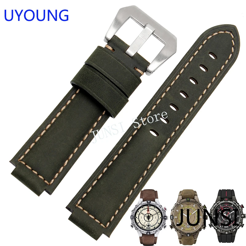 timex genuine leather