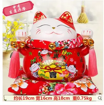 

Gold makes a fortune Hand Lucky Cat gold ornaments large ceramic Japanese piggy bank money shop opene creative ornaments ceramic