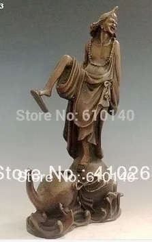 

0000008824 Chinese Bronze Statues w JiGong&Gourd