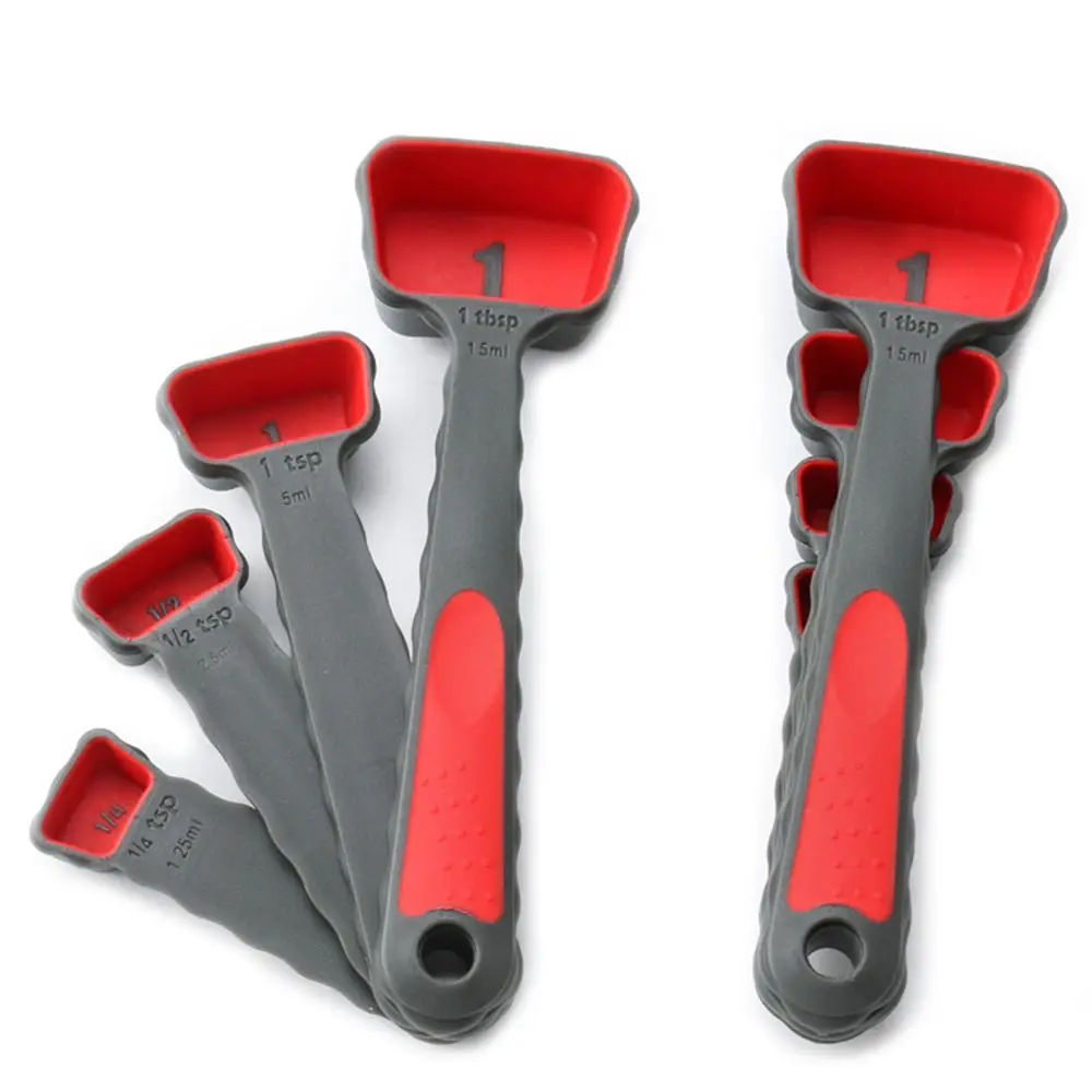 

4Pcs Measuring Spoon Plastic Kitchen Measuring Tool Baking Coffee Tea Spoon Useful Accessories Cooking Tools Home Usage