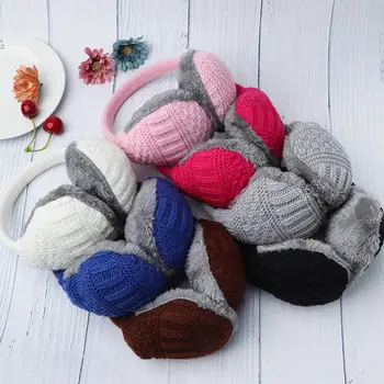 

1 Pcs Unisex Removable Washable Ear Protectors Accessories Knitted Earmuffs Winter Outdoor Warm Ear Cover Furry Earmuffs
