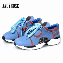Jady Роза модные синие Для женщин обувь на плоской подошве на шнуровке эспадрильи резиновой платформе женские повседневные Лоферы Дамская обувь tenis feminino