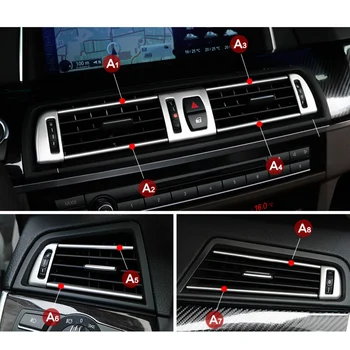 

8pcs Steel Fit For BMW 5 Series F10 11-16 Front Air Vent Frame Stripe Cover Trim